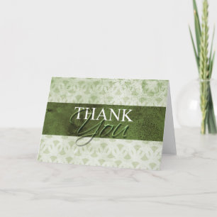 Dirty Green Colour Blank Inside Thank You Cards