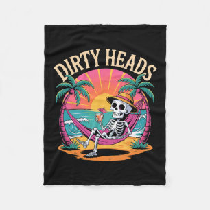 Dirty Heads Skeleton Beach Summer Vacation Fleece Blanket