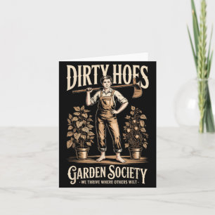 Dirty Hoes Garden Society Funny Gardener Vintage Card