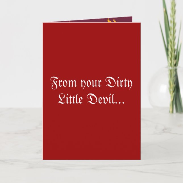Dirty Little Devil Valentines Greetings Card (Front)