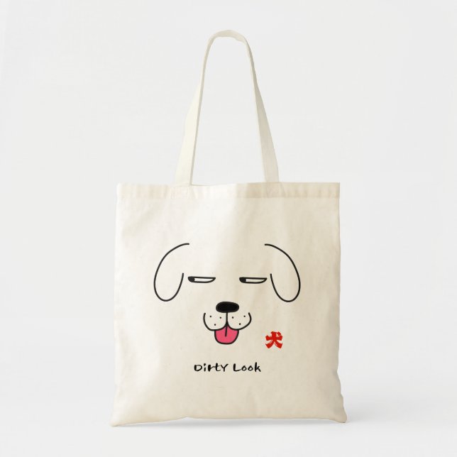 Dirty Look Dog Tote Bag (Front)