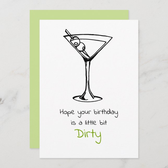 Dirty Martini 30 Birthday  Card (Front/Back)