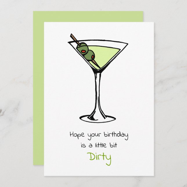 Dirty Martini 30 Birthday  Card (Front/Back)
