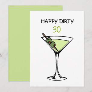 Dirty Martini 30 Birthday Card