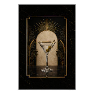 Dirty Martini Art Deco Poster Printable Home Bar