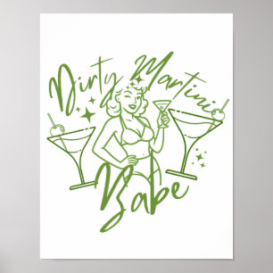 Dirty Martini Babe Poster