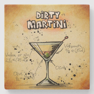 Dirty Martini Bartender Drink Recipe Stone Coaster