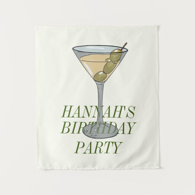 Dirty Martini Birthday Invitation  Tapestry (Front)