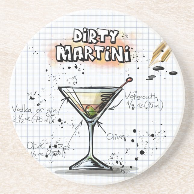 Dirty Martini Coaster (Front)