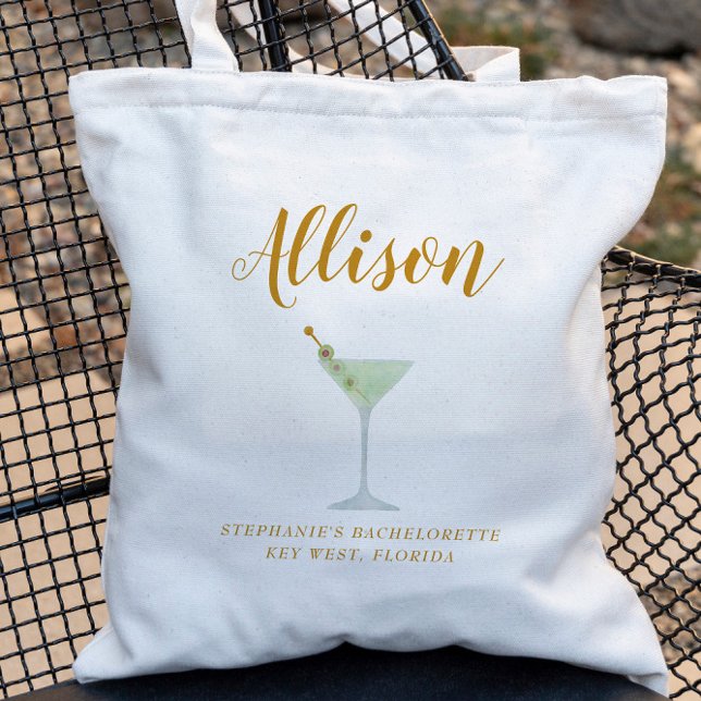 Dirty Martini Cocktail Bachelorette Bridesmaid Tote Bag (Creator Uploaded)
