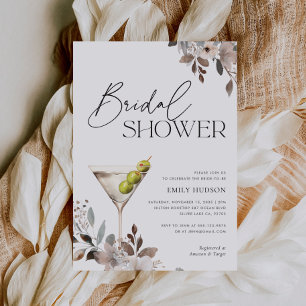 Dirty Martini Cocktail Bridal Shower Invitation