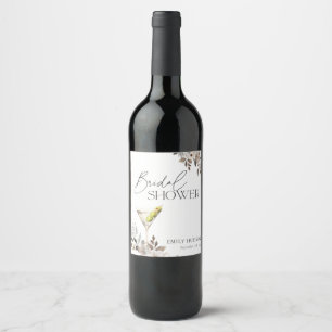 Dirty Martini Cocktail Bridal Shower Wine Label
