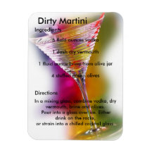 Dirty Martini Drink Recipe Magnet