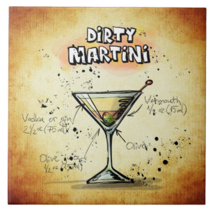 Dirty Martini Recipe Bar Gold Ceramic Tile