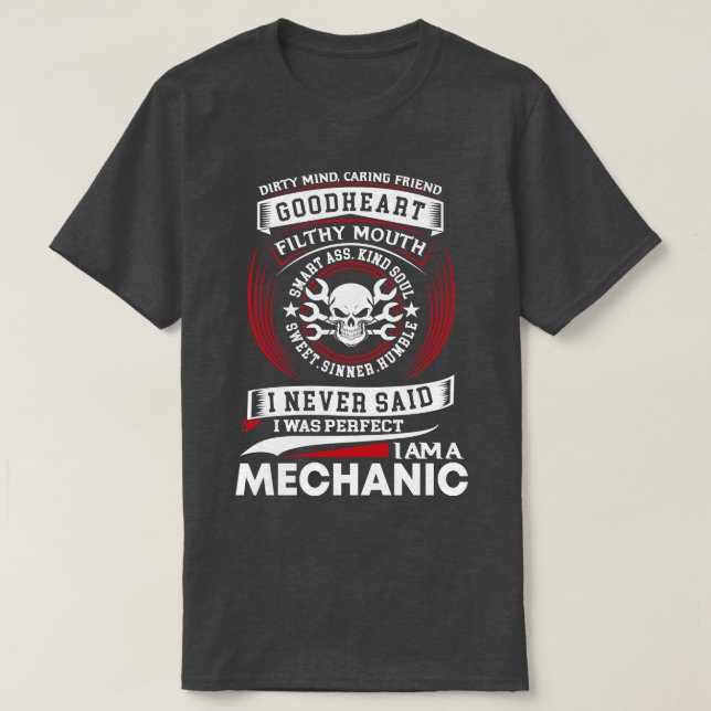 Dirty Mind Caring Friend Mechanic Mechanic T Shirt (Design Front)