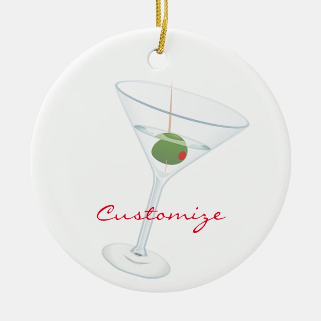 Dirty Olive Martini Thunder_Cove Ceramic Ornament (Front)