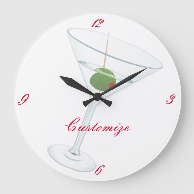 Dirty Olive Martini Thunder_Cove Large Clock (Front)