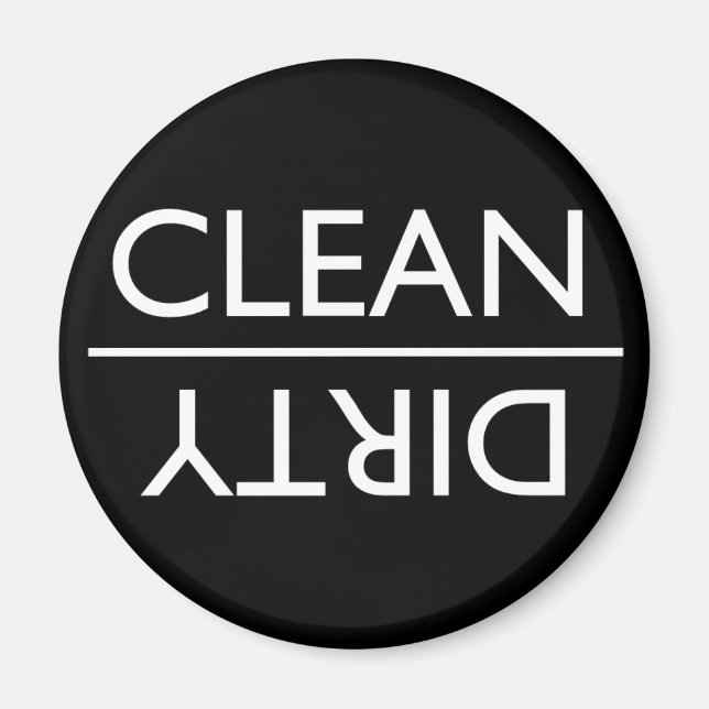 Dirty or Clean Dishwasher Magnet (black) (Front)