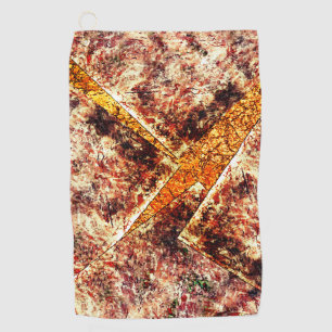 Dirty or rusty disorganised layers on brown marble golf towel