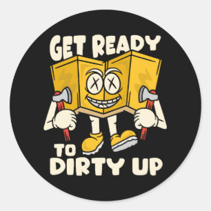 Dirty outdoor - camping funny classic round sticker