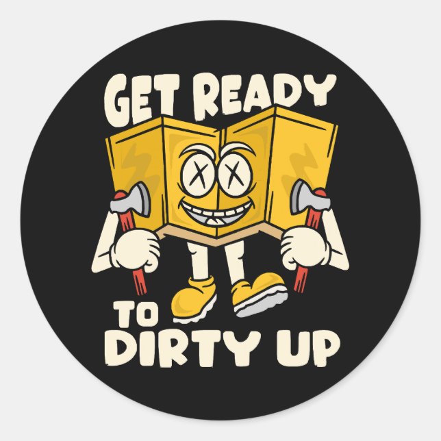 Dirty outdoor - camping funny classic round sticker (Front)