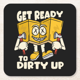 Dirty outdoor - camping funny square paper coaster