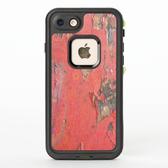 Dirty Peeling Red Paint on Barn Wood LifeProof iPhone Case (Back)