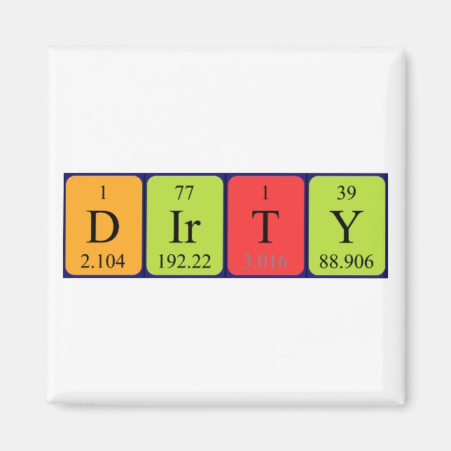 Dirty periodic table name magnet (Front)
