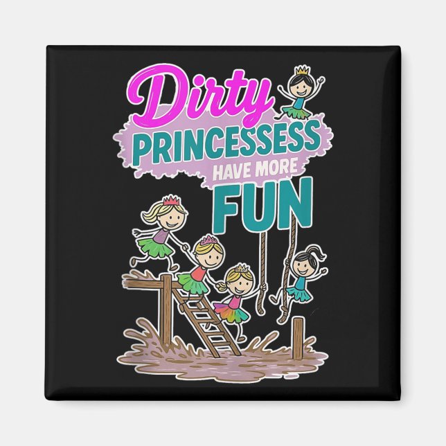 Dirty Princesses Obstacle Mud Run Squad Tank Top  Magnet (Front)