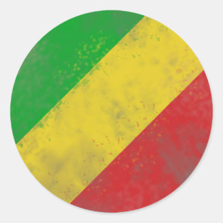 Dirty Rasta Coloured Bars Classic Round Sticker