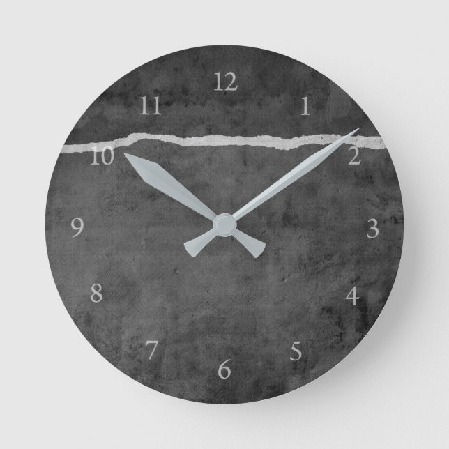 Dirty ripped paper round clock (Front)