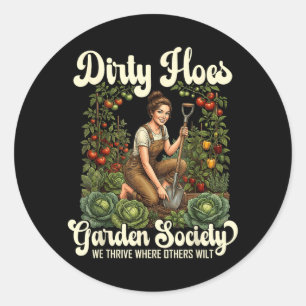 Dirty S Garden Society Funny Gardener Vintage Classic Round Sticker