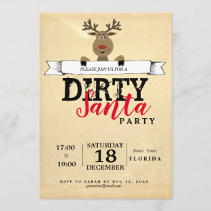Dirty Santa Christmas gift exchange office Invitation