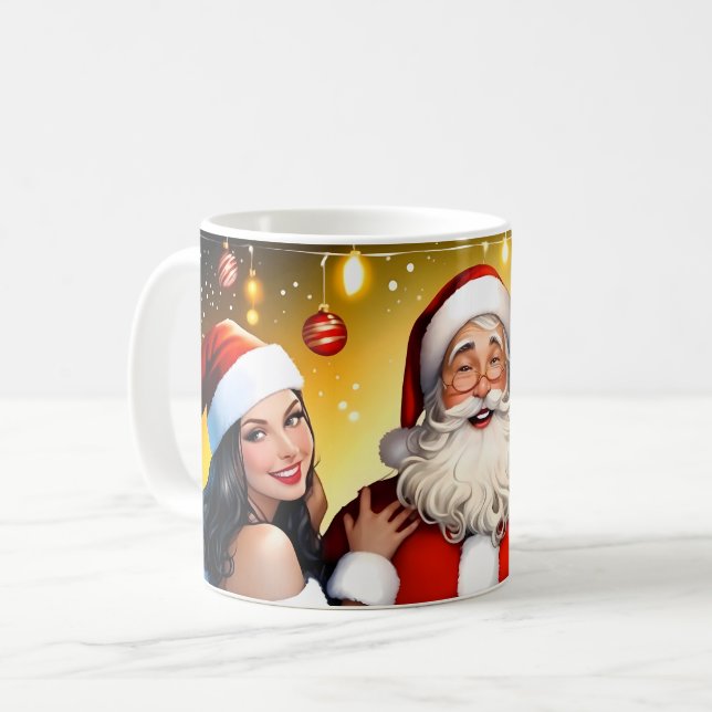 Dirty Santa's Festive Night with Christmas Cheer Coffee Mug (Front Left)