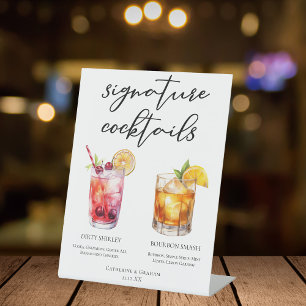 Dirty Shirley Bourbon Smash Signature Cocktails Pedestal Sign