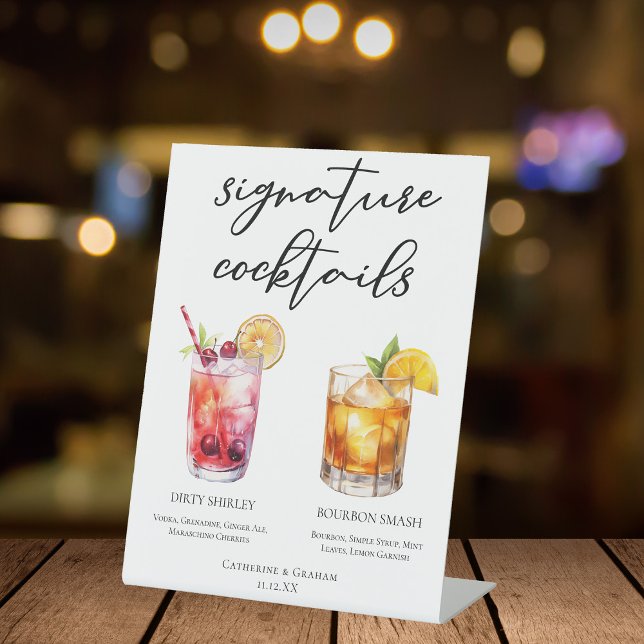 Dirty Shirley Bourbon Smash Signature Cocktails Pedestal Sign (Creator Uploaded)