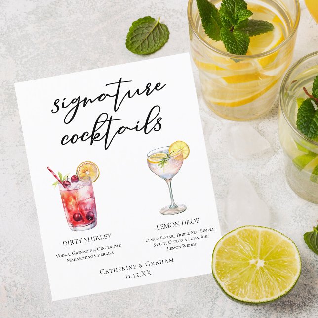 Dirty Shirley Lemon Drop Signature Cocktails Menu (Creator Uploaded)