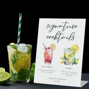 Dirty Shirley Mojito Signature Cocktails Menu Pedestal Sign