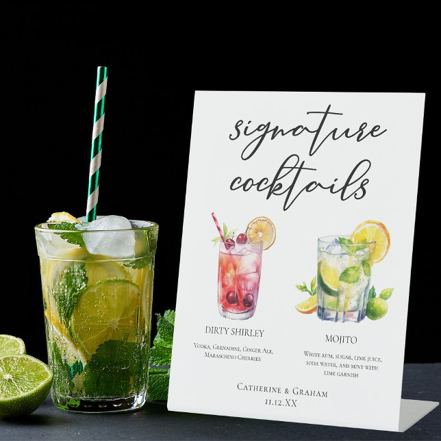 Dirty Shirley Mojito Signature Cocktails Menu Pedestal Sign (Creator Uploaded)