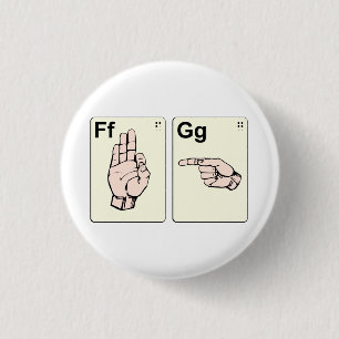Dirty Sign Language Flash Cards 3 Cm Round Badge