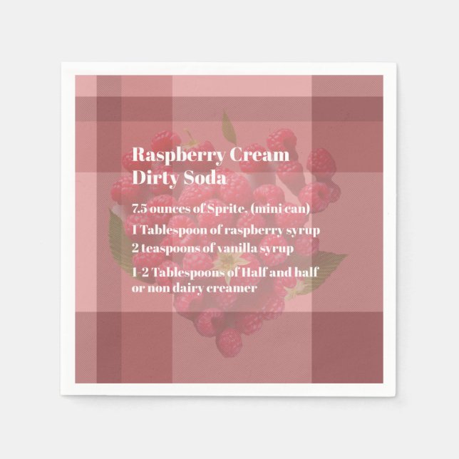 Dirty Soda Raspberry Napkin (Front)