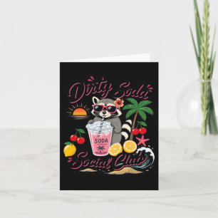 Dirty Soda Social Club Racoon Summer Vacation Card
