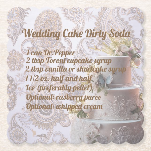 Dirty Soda Wedding Cake Coaster (Front)