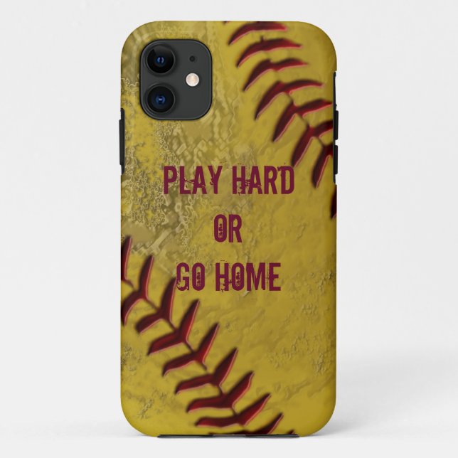 Dirty Softball iPhone Cases with YOUR TEXT (Back)