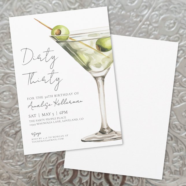 Dirty Thirty 30th Birthday Party Invitation (Dirty Thirty 30th Birthday Party Invitation)