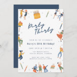 Dirty Thirty 30th Birthday Party  Invitation<br><div class="desc">Celebrate a 30th birthday with this "dirty thirty" party invitation. Customised with your party details and reverses to coordinating blue on the back.</div>