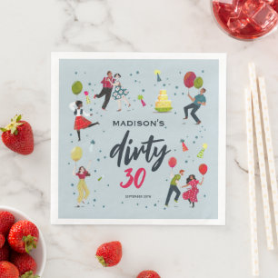 Dirty Thirty 30th Birthday Party Invitation Napkin