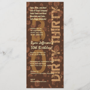 DIRTY THIRTY Birthday Chocolate Coffee Tall Invitation
