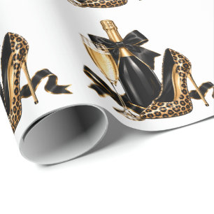 Dirty Thirty Black Gold Birthday Party Wrapping Paper