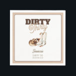 Dirty Thirty Cocktail Western 30th Birthday Party Napkin<br><div class="desc">Dirty Thirty Cocktail Western 30th Birthday Party Napkins. Make it yours with easy customisation. Need a custom order? Just send us a message,  we’re here to help. Kindly note that response times may vary slightly due to the time difference.</div>